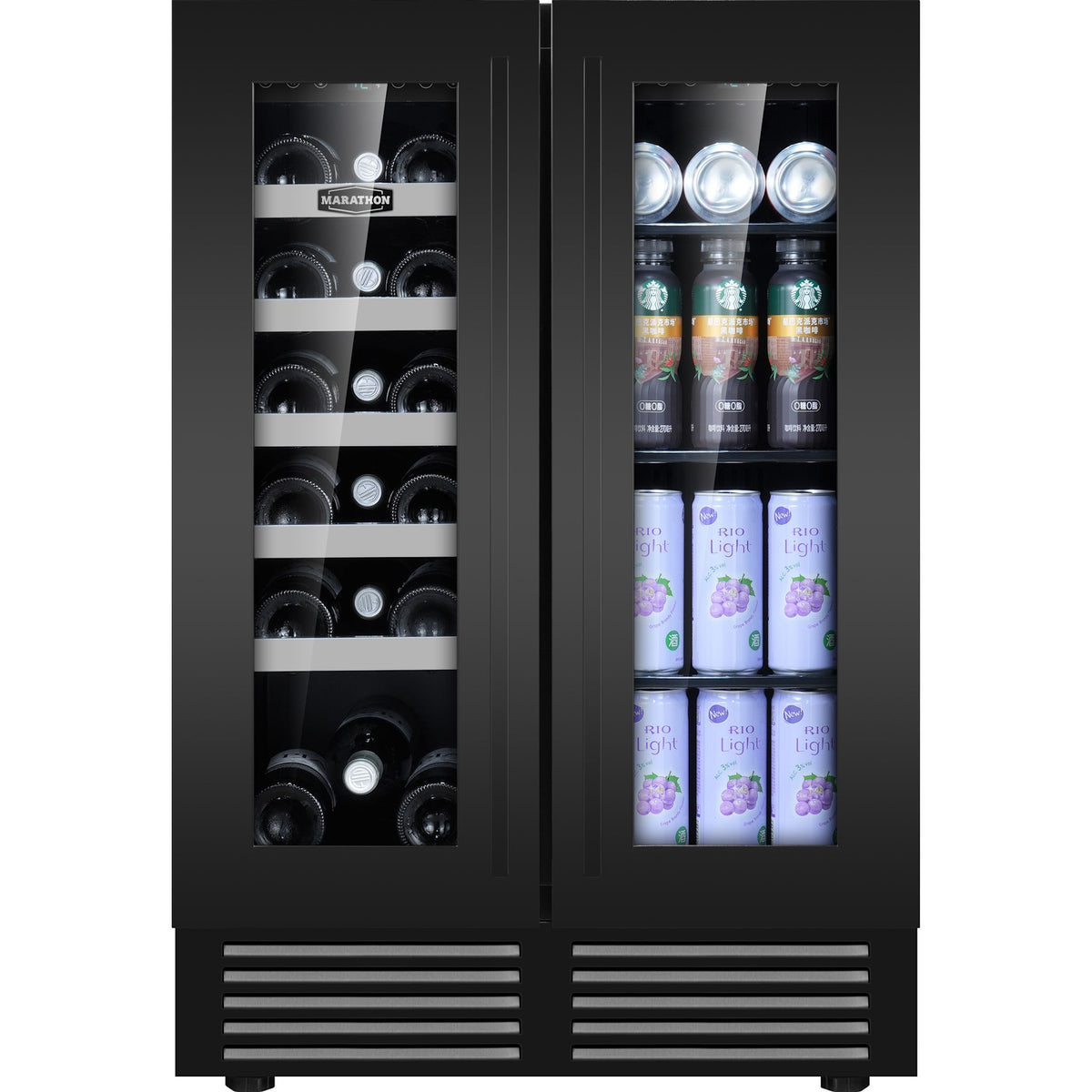 Marathon Beverage Cooler (MBWC-FDBLS-1) - Black Steel | Ernie's TV